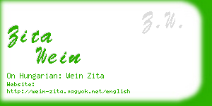 zita wein business card